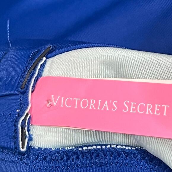 Victorias Secret The High Tie Halter Swim Top Womens 36DD Blue Ruffle Underwire - Picture 6 of 9